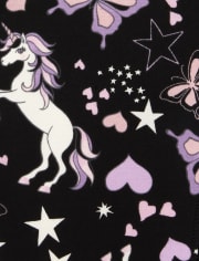 Girls Unicorn Zip Ponte Knit Pull On Jeggings