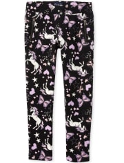 Girls Unicorn Zip Ponte Knit Pull On Jeggings