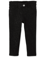 Baby And Toddler Girls Glitter French Terry Pull On Jeggings