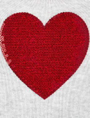Baby And Toddler Girls Sequin Heart Sweater Dress