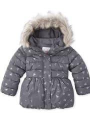 girls long puffer coat
