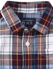 Baby And Toddler Boys Plaid Poplin Matching Button Down Shirt
