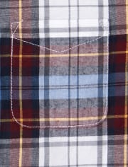 Baby And Toddler Boys Plaid Poplin Matching Button Down Shirt