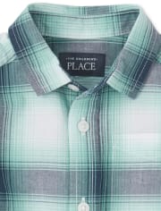 Chemise boutonnée assortie en popeline à carreaux pour bébés et tout-petits garçons