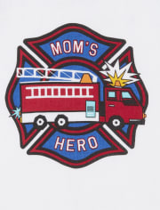 Pijamas de algodón ajustados con diseño de camión de bomberos Mom's Hero para bebés y niños pequeños