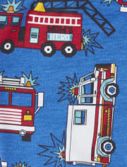 Pijamas de algodón ajustados con diseño de camión de bomberos Mom's Hero para bebés y niños pequeños