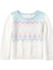 Baby And Toddler Girls Fair Isle Matching Sweater