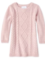 Baby And Toddler Girls Cable Knit Sweater Dress