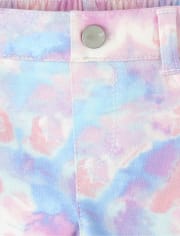 Jeggings sin cierres de rizo francés teñido anudado para bebés y niñas pequeñas