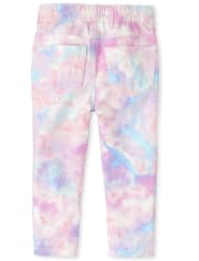 Jeggings sin cierres de rizo francés teñido anudado para bebés y niñas pequeñas