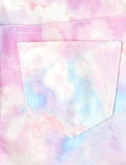 Jeggings sin cierres de rizo francés teñido anudado para bebés y niñas pequeñas