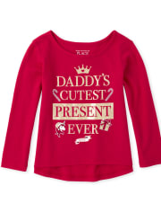 Baby And Toddler Girls Glitter Dad's Present Top