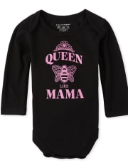 Baby Girls Mommy And Me Queen Bee Matching Graphic Bodysuit