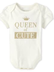 Body con estampado de Queen Of Cute con purpurina para bebés niñas