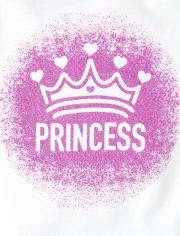 Body para bebé niña con estampado de princesa con purpurina