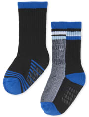 Baby And Toddler Boys Colorblock Crew Socks 6-Pack