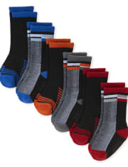 Baby And Toddler Boys Colorblock Crew Socks 6-Pack