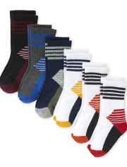 Lot de 6 chaussettes rayées rembourrées pour bébés et tout-petits garçons