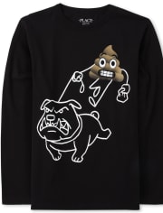 Boys Emoji Dog Graphic Tee