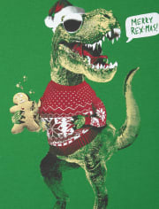 Boys Christmas Dino Graphic Tee
