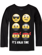 Camiseta con gráfico Ninja Emoji para niños