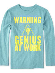 Boys Genius Warning Graphic Tee