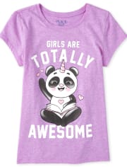 Camiseta con estampado de pandacornio para niñas