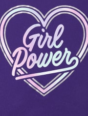 Girls Glitter Girl Power Graphic Tee