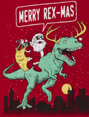 Baby And Toddler Boys Santa Dino Graphic Tee