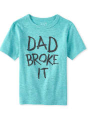 Camiseta con gráfico Dad Broke It para bebés y niños pequeños