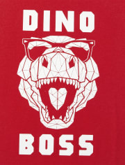 Camiseta con estampado Dino Boss para bebés y niños pequeños