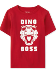 Camiseta con estampado Dino Boss para bebés y niños pequeños