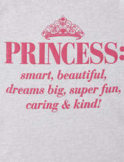 Baby And Toddler Girls Glitter Princess Matching Graphic Tee