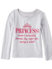 Baby And Toddler Girls Glitter Princess Matching Graphic Tee