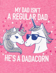 Baby And Toddler Girls Glitter Dad Unicorn Graphic Tee