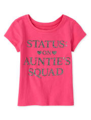 Baby And Toddler Girls Glitter Auntie's Squad Graphic Tee