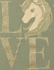 Baby And Toddler Girls Glitter Graphic Tee