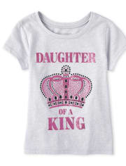 Baby And Toddler Girls Glitter Daughter Graphic Tee