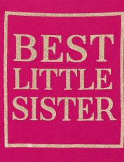 Camiseta con gráfico a juego de la mejor hermana con purpurina para bebés y niñas pequeñas