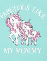 Baby And Toddler Girls Glitter Mommy Unicorn Graphic Tee