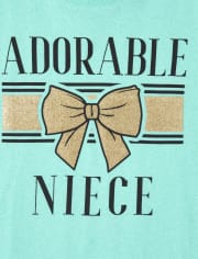 Baby And Toddler Girls Glitter Niece Graphic Tee