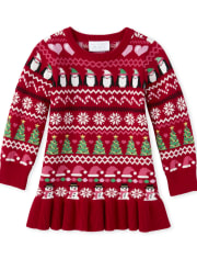 toddler girl red sweater dress