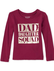 Camiseta con gráfico de escuadrón de lámina familiar a juego para bebés y niñas pequeñas