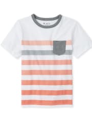 Boys Striped Pocket Top