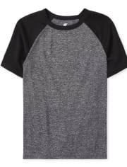 Top de rendimiento raglán jaspeado Mix And Match para niños