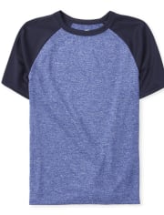 Top de rendimiento raglán jaspeado Mix And Match para niños