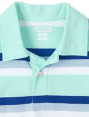 Boys Striped Jersey Polo