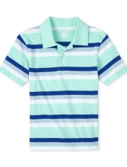 Boys Striped Jersey Polo