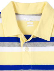 Boys Striped Jersey Polo
