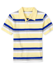 Boys Striped Jersey Polo
